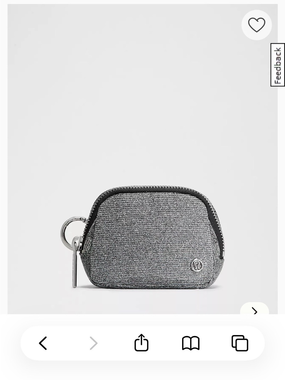lululemon athletica Gray Heather Small Zip Pouch Wristlet